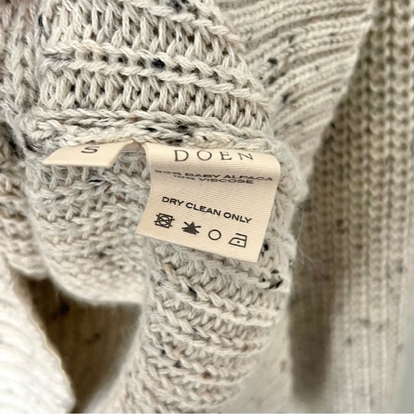 DOEN Lulu Alpaca Knit Ribbed Sweater in Oatmeal Sz S - Picture 6 of 7